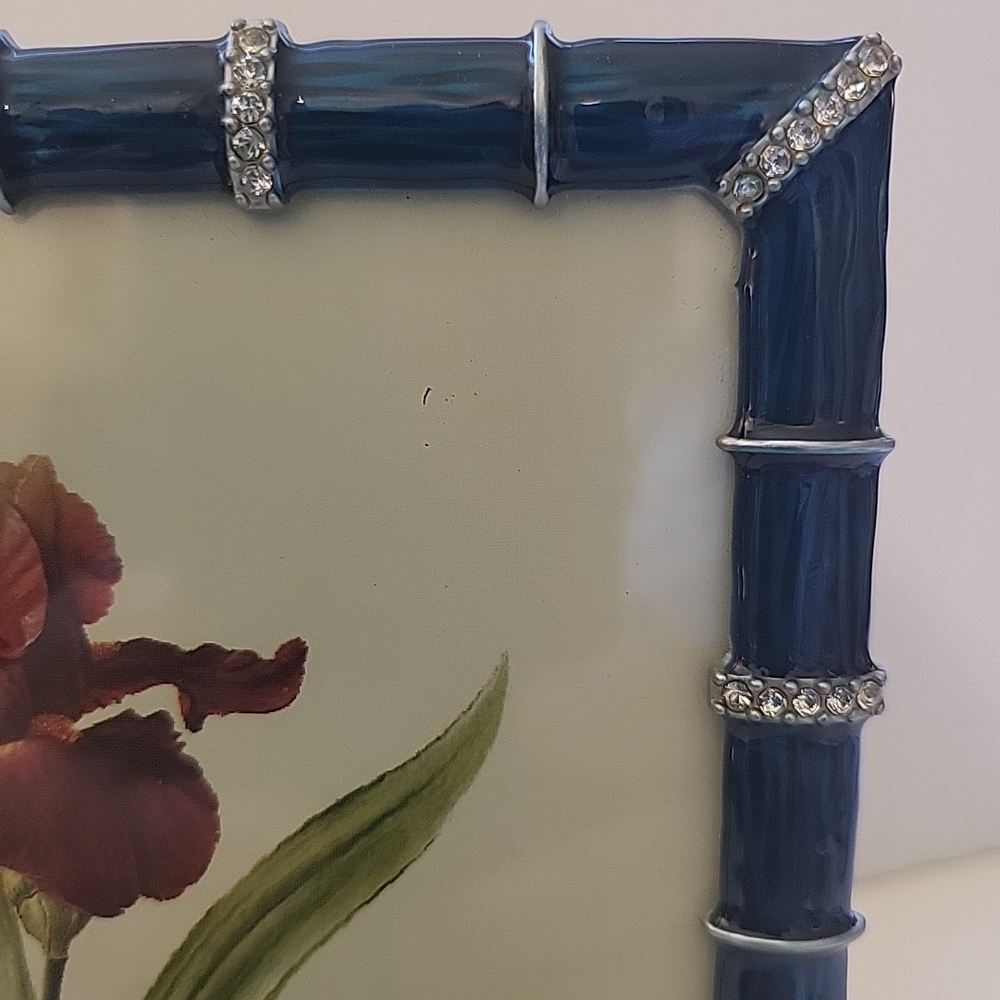 Lawrence 5x7" Blue Enamel and Silver Photo Frame NWT - Picture 4 of 5